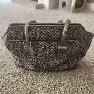 Gunmetal Snake Skin Coach Taylor Bag